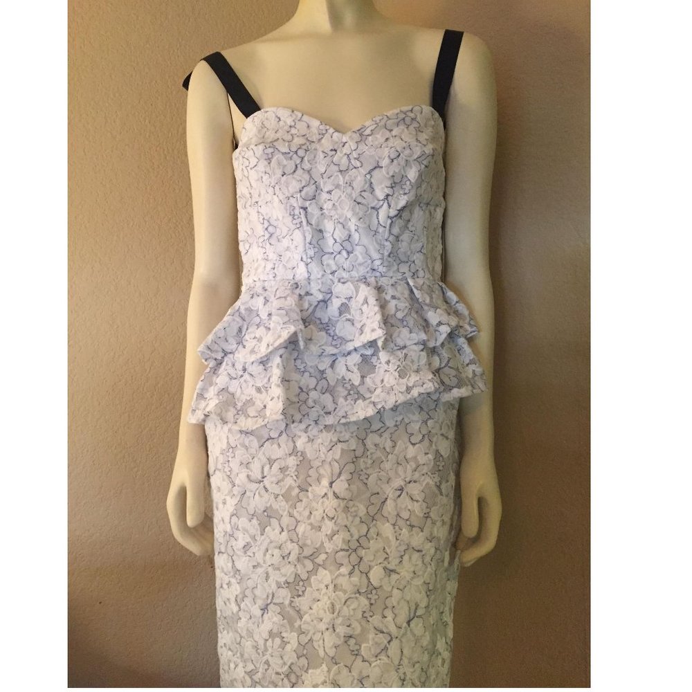 GIANNI BINI Women's Dress Janice Peplum Waist Organza Size 8 - Picture 7 of 14